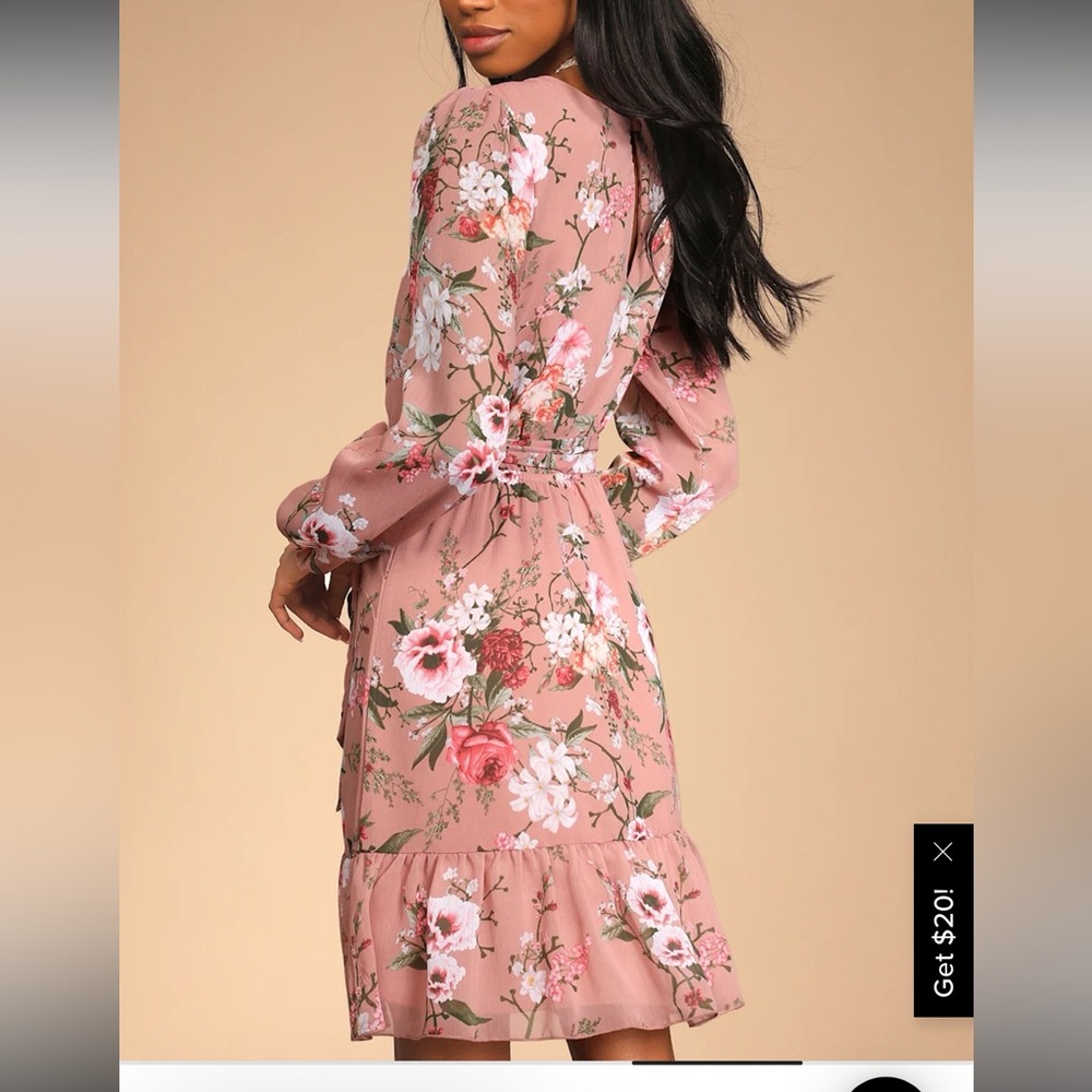 LULUs mauve floral dress NWT